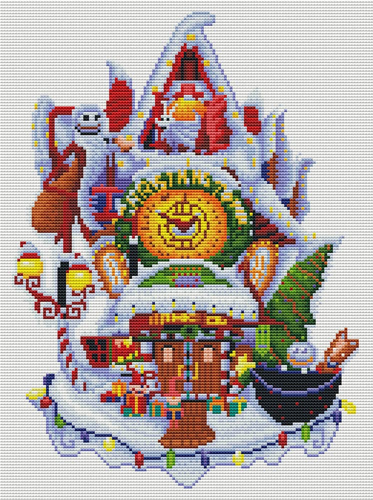 Abillyn Embroidery Cross Stitch Kits Christmas Chalet Stamped with Printed Pattern Starter Kit (Christmas)