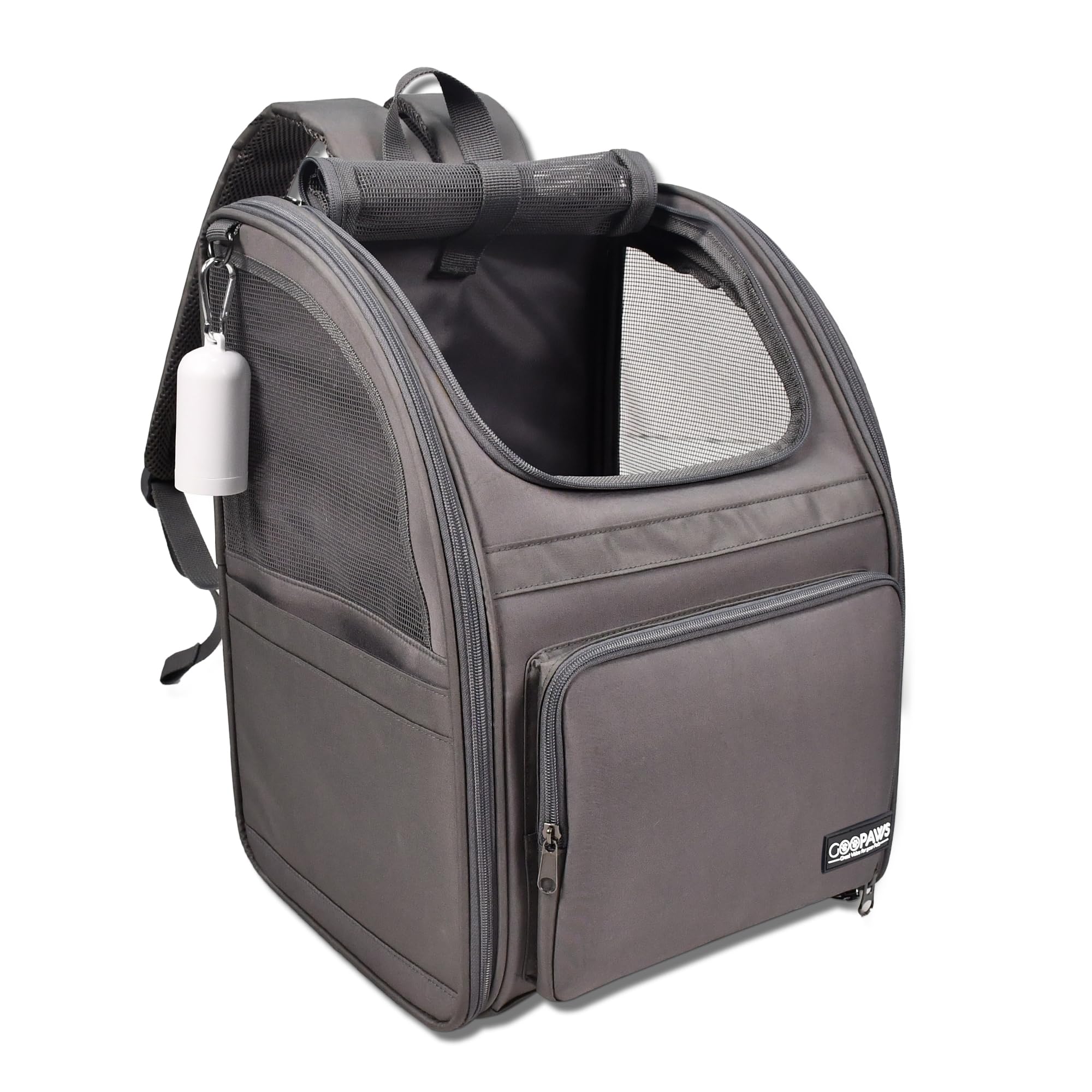 Jespet Pet Backpack Carrier for Small Dog, Puppy, Soft Carrier Backpack Ideal for Traveling, Hiking, Walking and Outdoor Activities with Family (4-Grey)