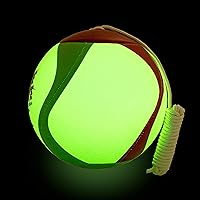 Vista 6 de Mikasa pelota de tetherball que brilla en la oscuridad, verde/rojo/brilloso