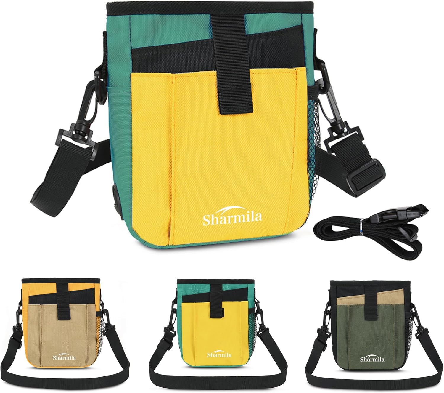 Sharmila Dog Treat Pouch – Large Capacity Storage & Multi-Pocket Design, Waterproof Training Treat Pouch Constructed from High-Density Oxford Fabric for Pet Training, Dog Walking, Hiking (Yellow) Sharmila Dog Treat Pouch – Large Capacity Storage & Multi-Pocket Design, Waterproof Training Treat Pouch Constructed from High-Density Oxford Fabric for Pet Training, Dog Walking, Hiking (Yellow)