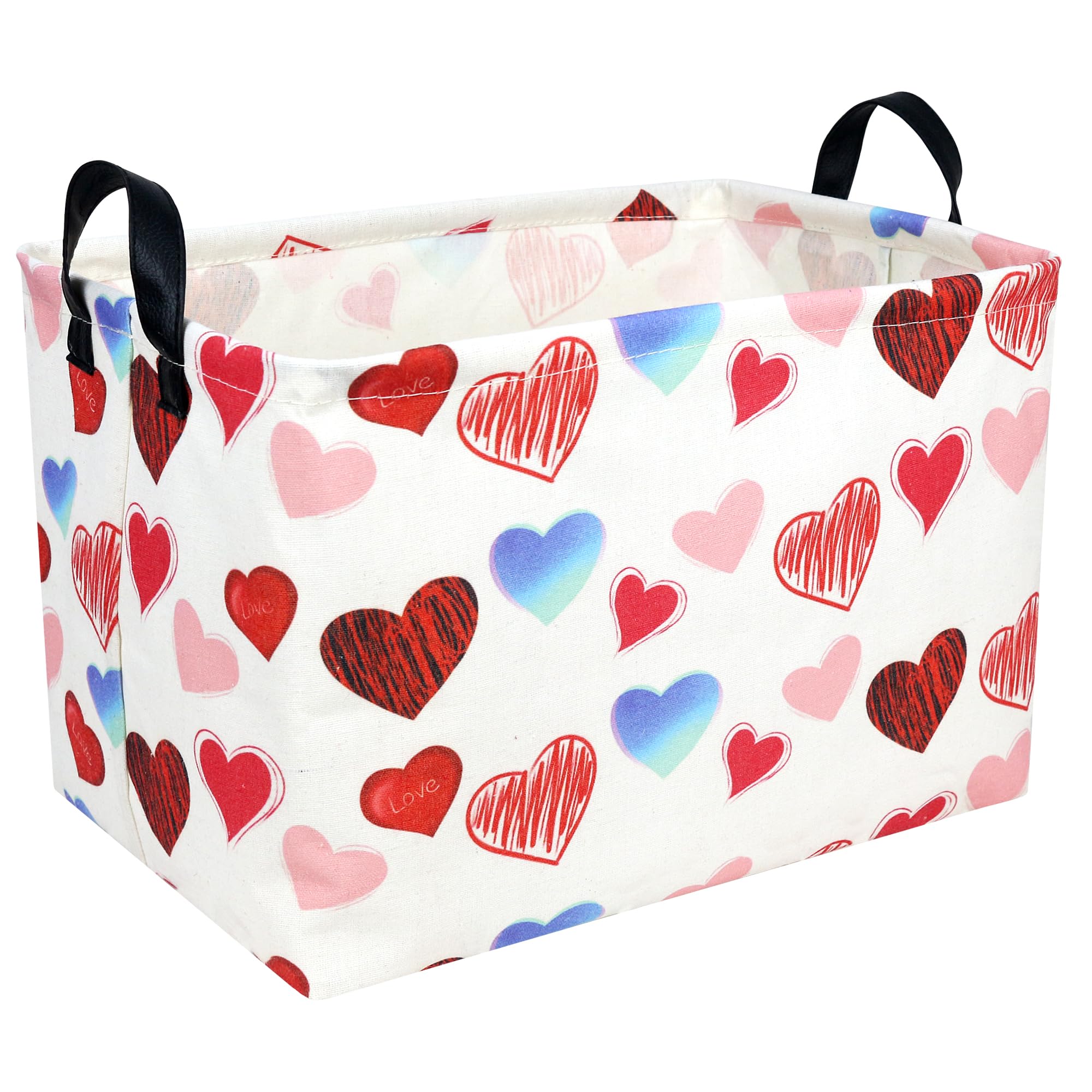 Valentine's Day Basket Gift for Empty Cute Heart Large Storage Bin for Kid and Baby Room Décor (Beauty Love)