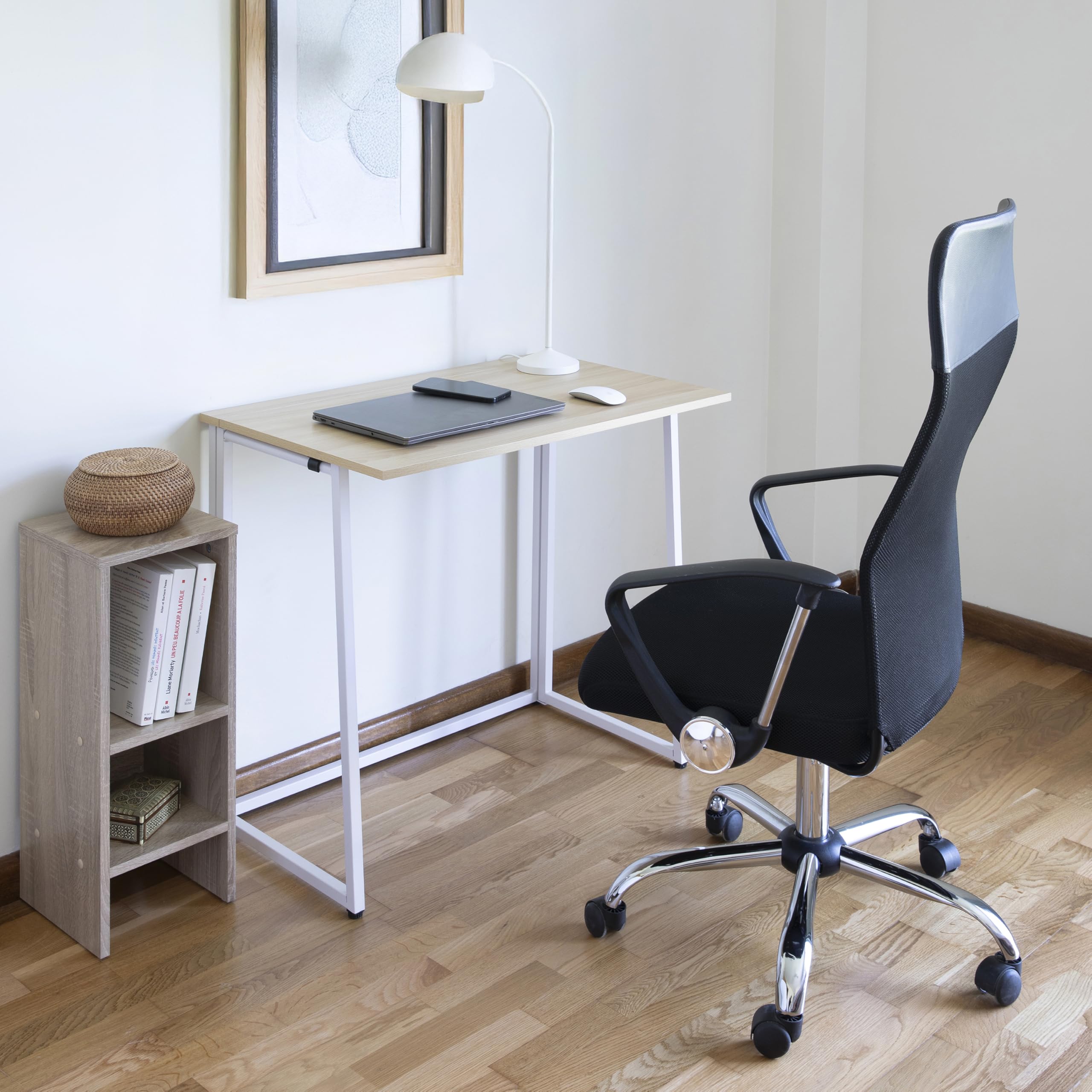 DUPI Silla de Escritorio Meeting con Ruedas | Ergonómica con Respaldo de Malla | Giratoria 360º y Altura Ajustable | Acolchado 6 cm y Reposabrazos | Negro