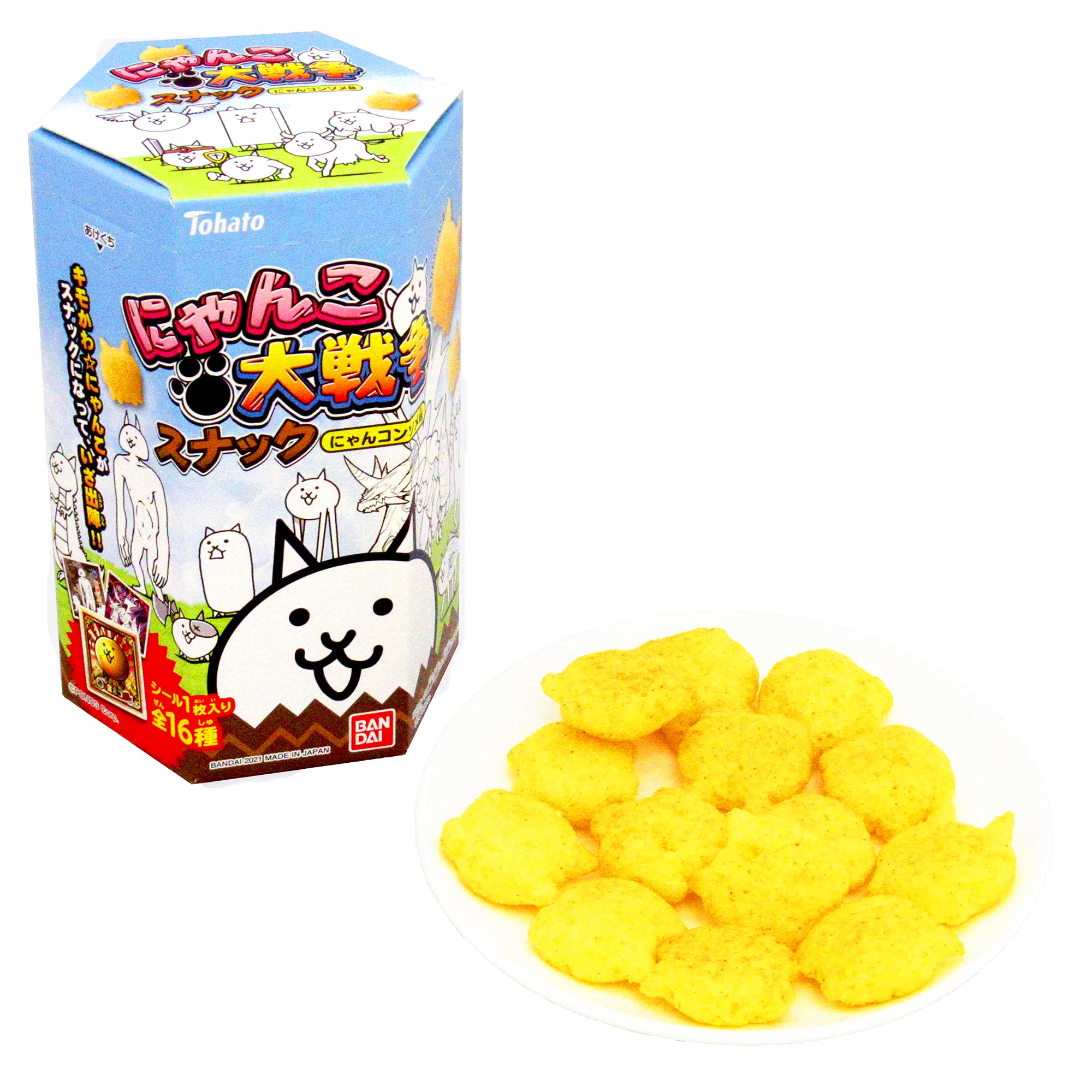 Amazon.co.jp: 東ハト にゃんこ大戦争スナックにゃんコンソメ味 18g×6