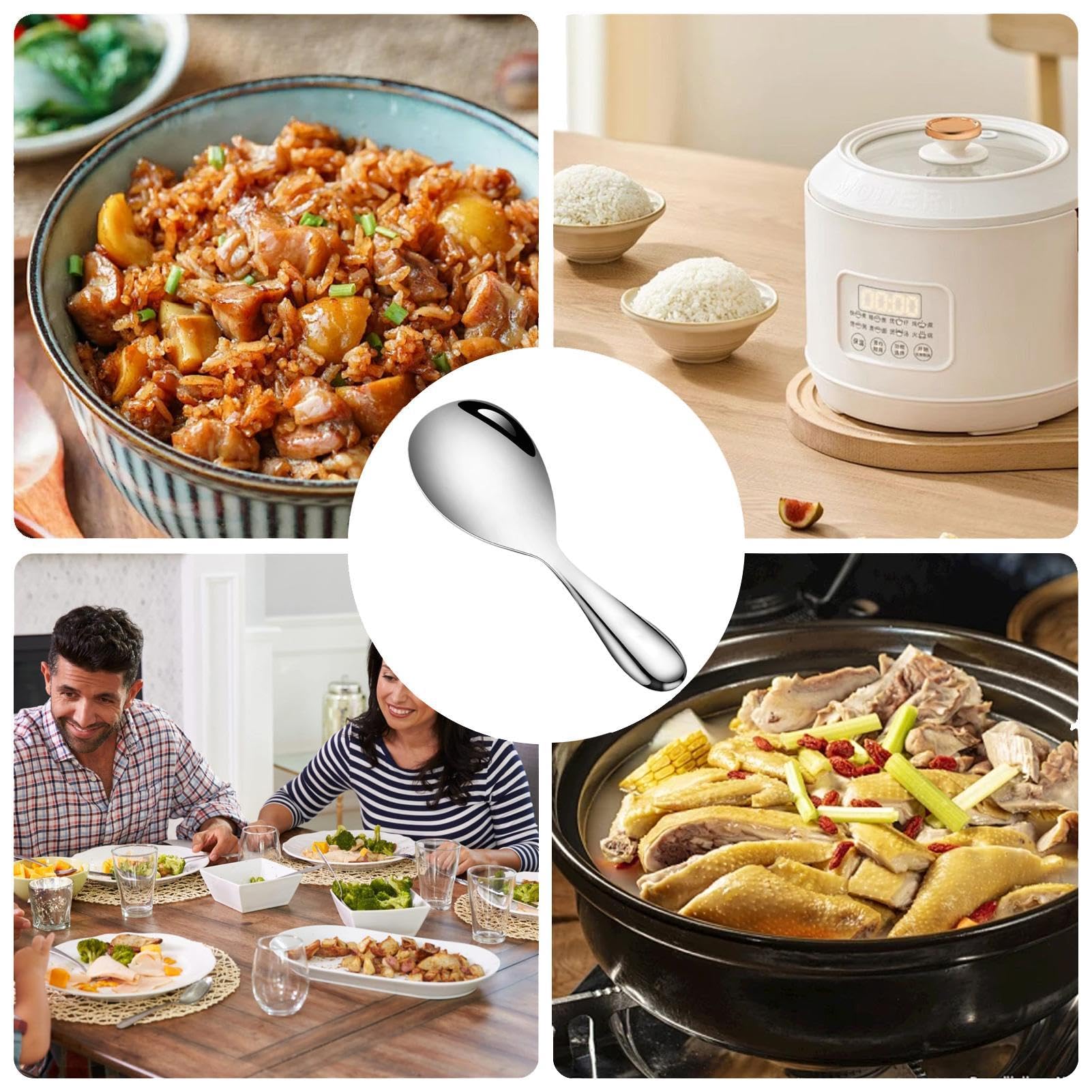 Amazon | ステンレススチール製しゃもじ - 炊飯器用耐熱ライスパドル