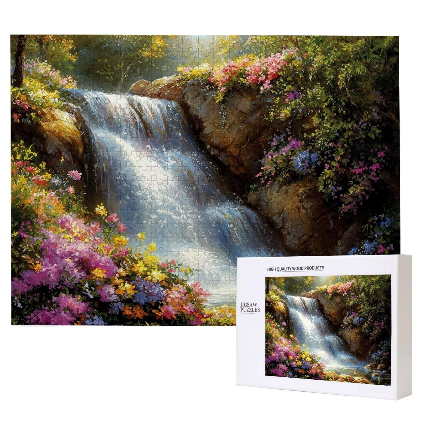 Jigsaw Puzzle, 4000 Pezzi Puzzle Classici, Fiore Puzzle Rilassamento Intelligence, Mpossibile Difficile Puzzles impegnativo per adulti Puzzles per Gioco Familiare, Regalo per Amore Amico Cascate K0F67