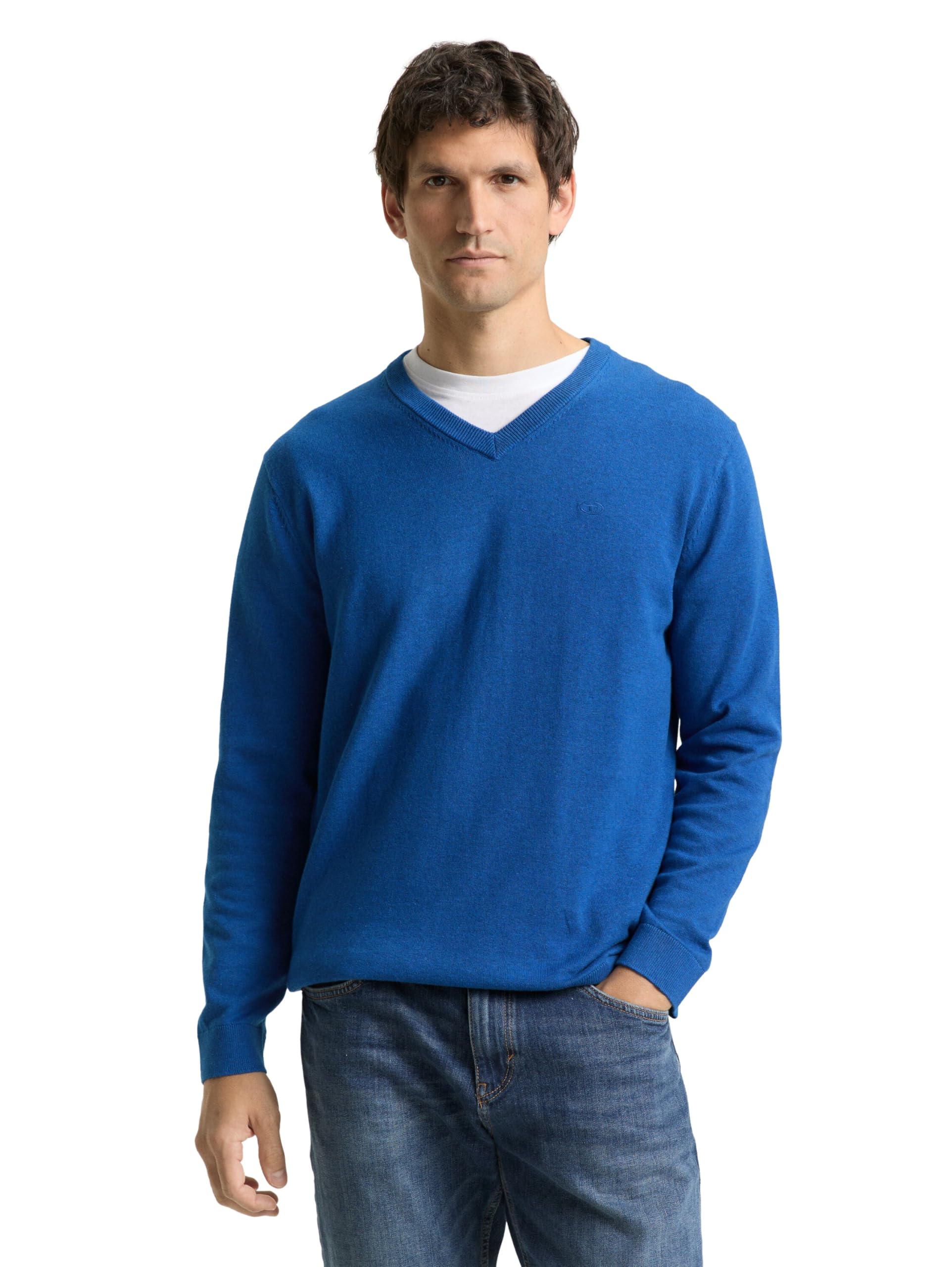 TOM TAILOR Herren 1039811 Strickpullover mit V-Ausschnitt