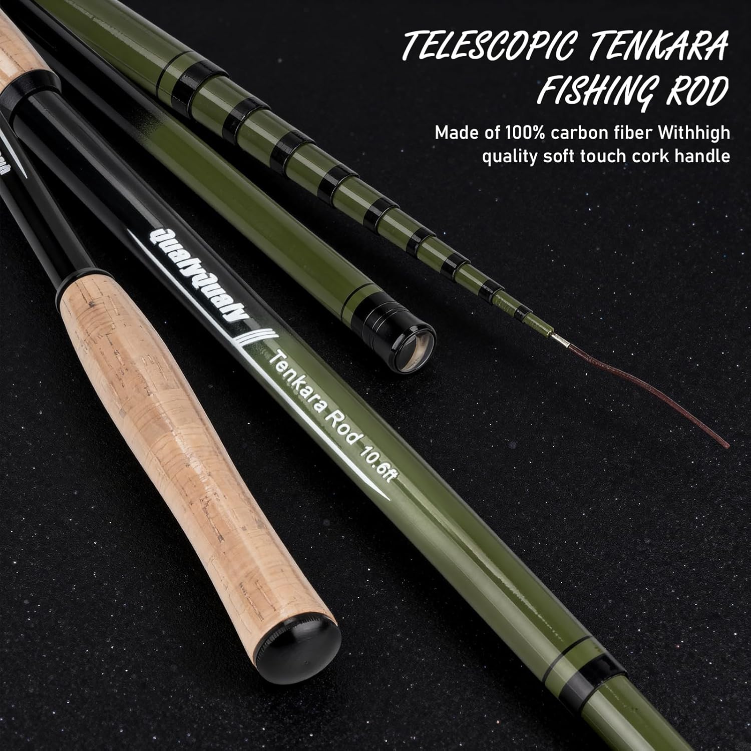 Tenkara Rod in 10.6ft/11.6ft, Complete Beginner Tenkara Rod Kit Ultralight Travel Fishing Rods Fly Fishing Kit with Flies Tippet and Storage Bag