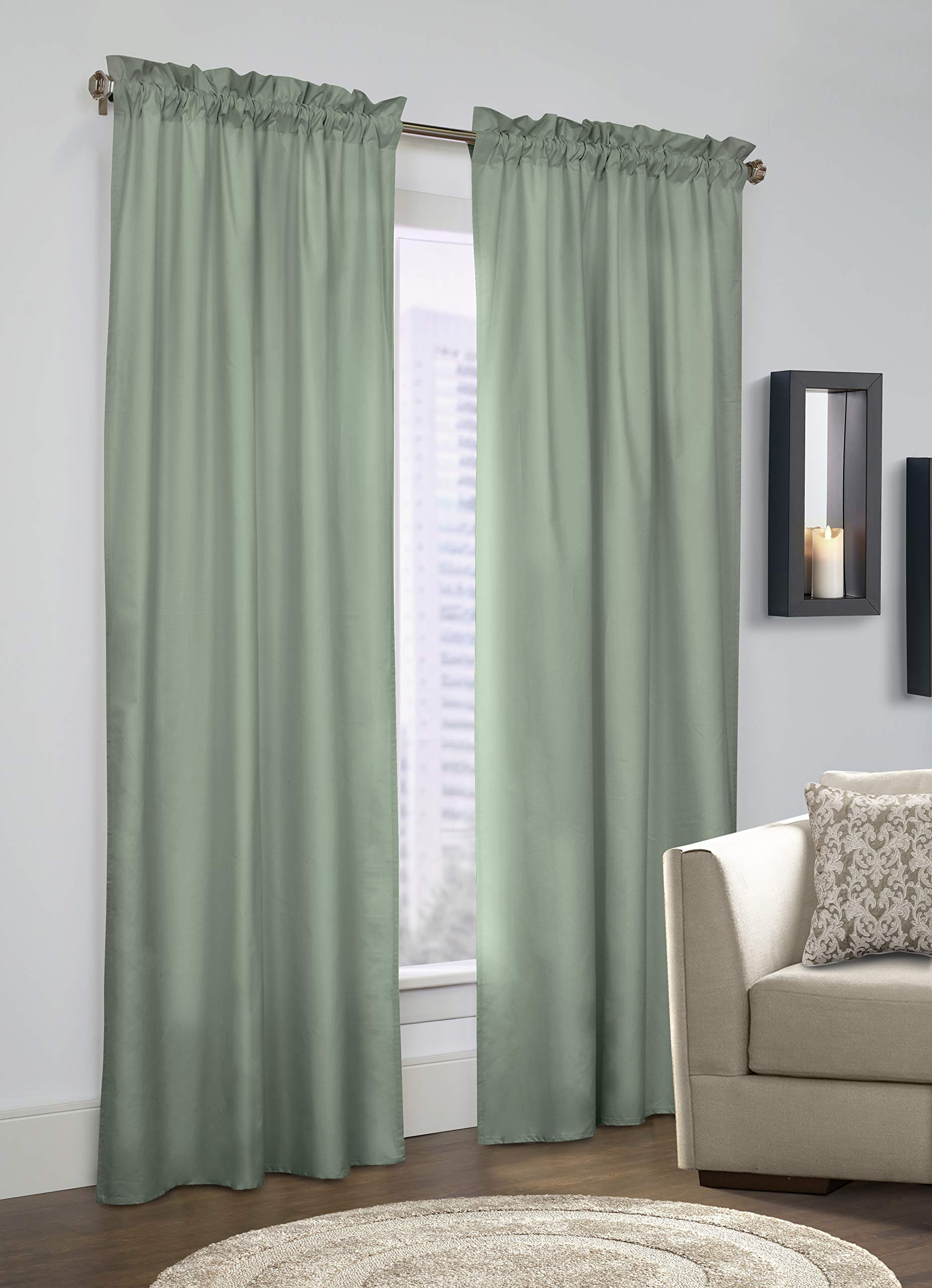 loft livingPhoenix Insulated Room Darkening Solid Curtain Panel Pair Each 40" x 84" in Sage