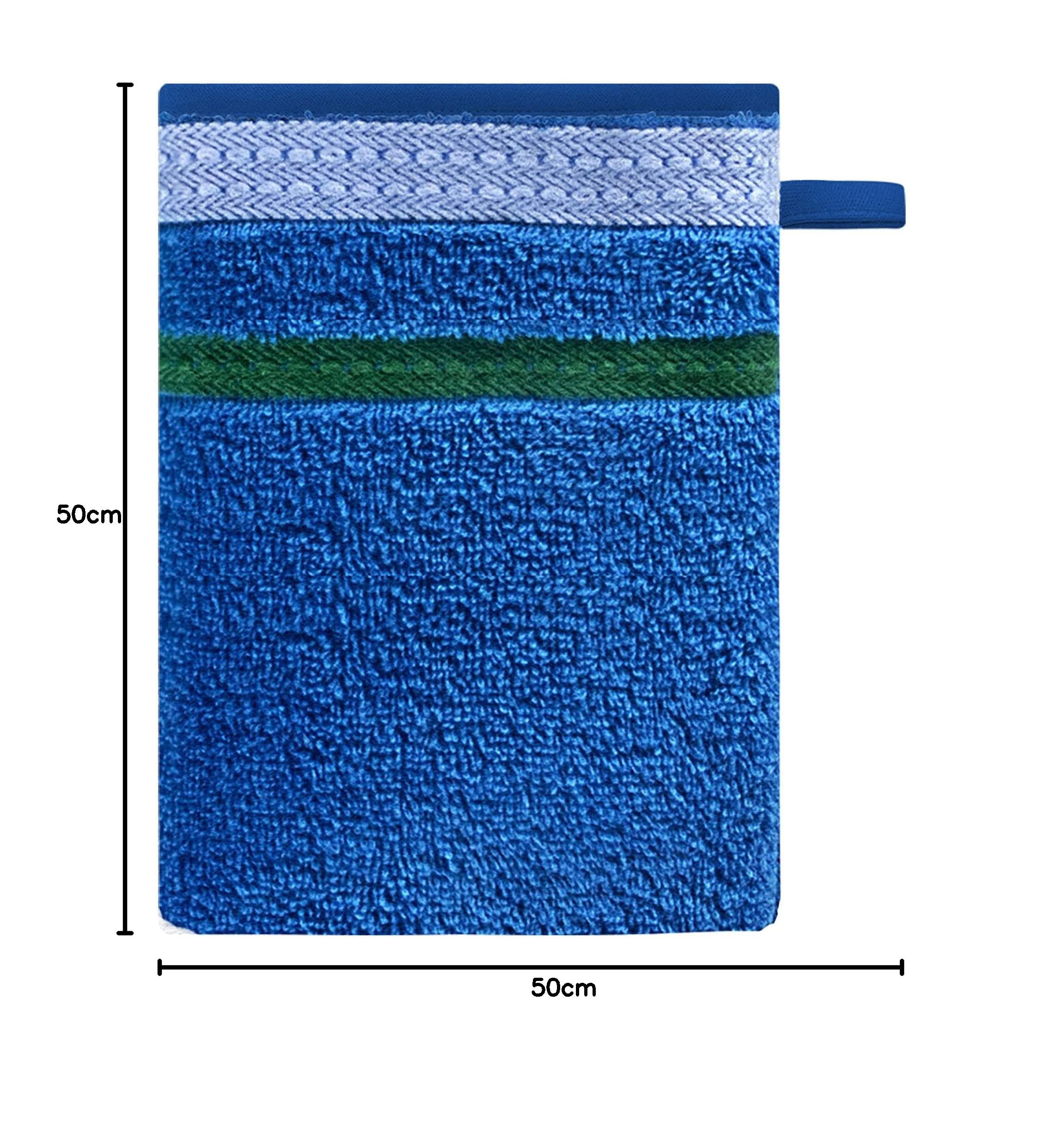 Benetton Pack de 2 - Set de 4 Piezas Toallas de Baño, Cada Uno en Color Rojo y Azul a Rayas