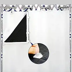 DriftAway Forro de cortina acolchoado com isolamento térmico à prova de som para quarto barreira de som 100% blecaute calor frio redução de ruído, economia de energia 127 cm x 239 cm, um painel branco