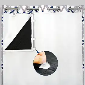 DriftAway Forro de cortina acolchoado com isolamento térmico à prova de som para quarto barreira de som 100% blecaute calor frio redução de ruído, economia de energia 127 cm x 239 cm, um painel branco