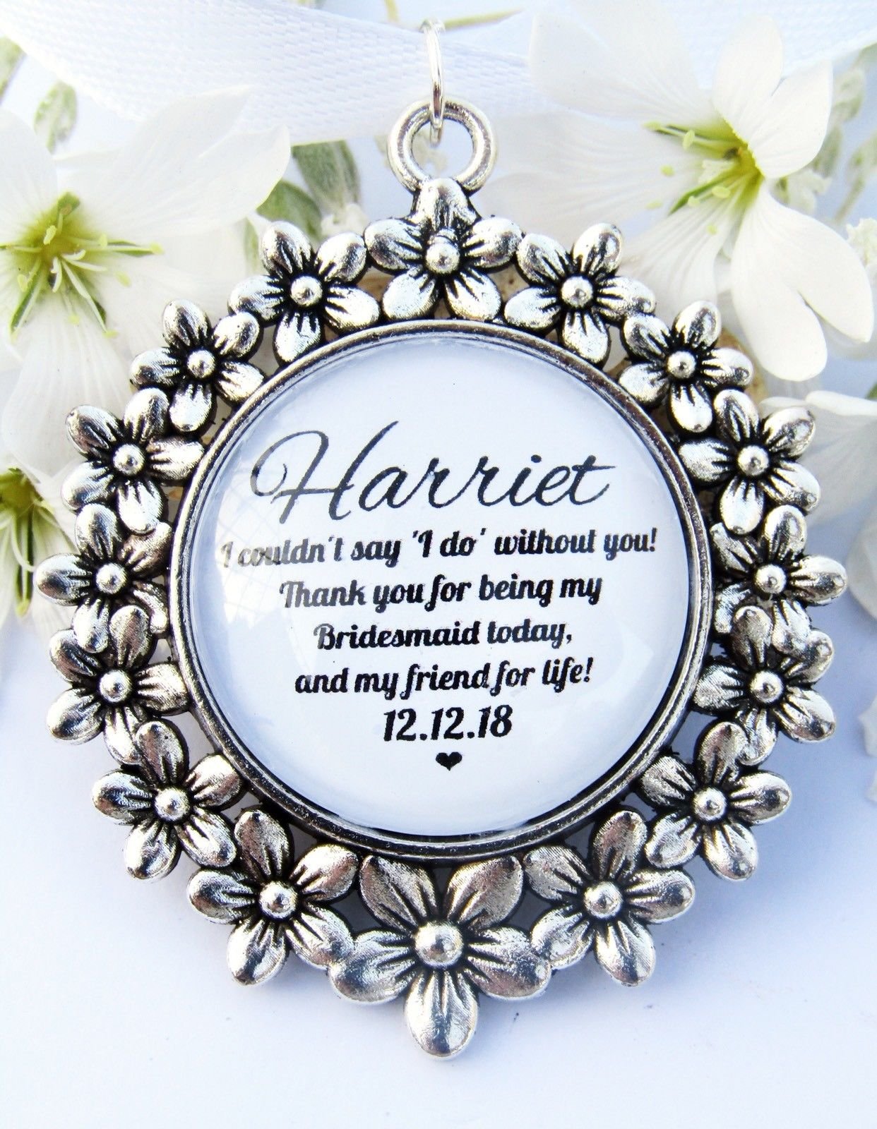 Rockshore Accessories Girls Bridesmaid Thank You Bouquet Charm Flower Bridesmaid Maid Of Honour Mother Of The Bride 9 Variations (Bridesmaid Thank You)