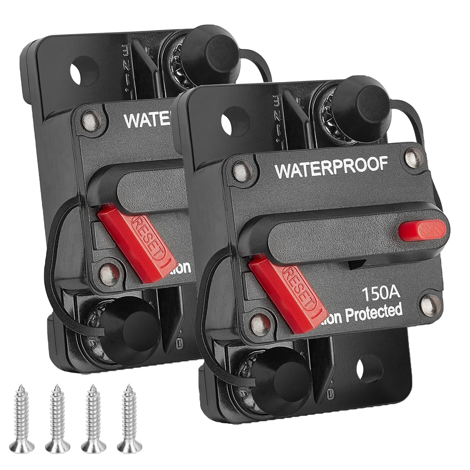 2 pezzi interruttore automatico 150A, portafusibile automatico auto 12V-48V DC 150A impermeabile portafusibile automatico con reset manuale per auto camion barca stereo marino