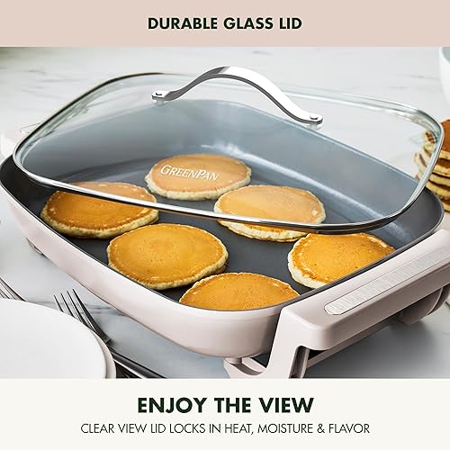 Miniatura 8 de GreenPan Sartén eléctrica avanzada de 12 x 15 pulgadas con tapa, capacidad de 7 cuartos de galón para comidas familiares, revestimiento