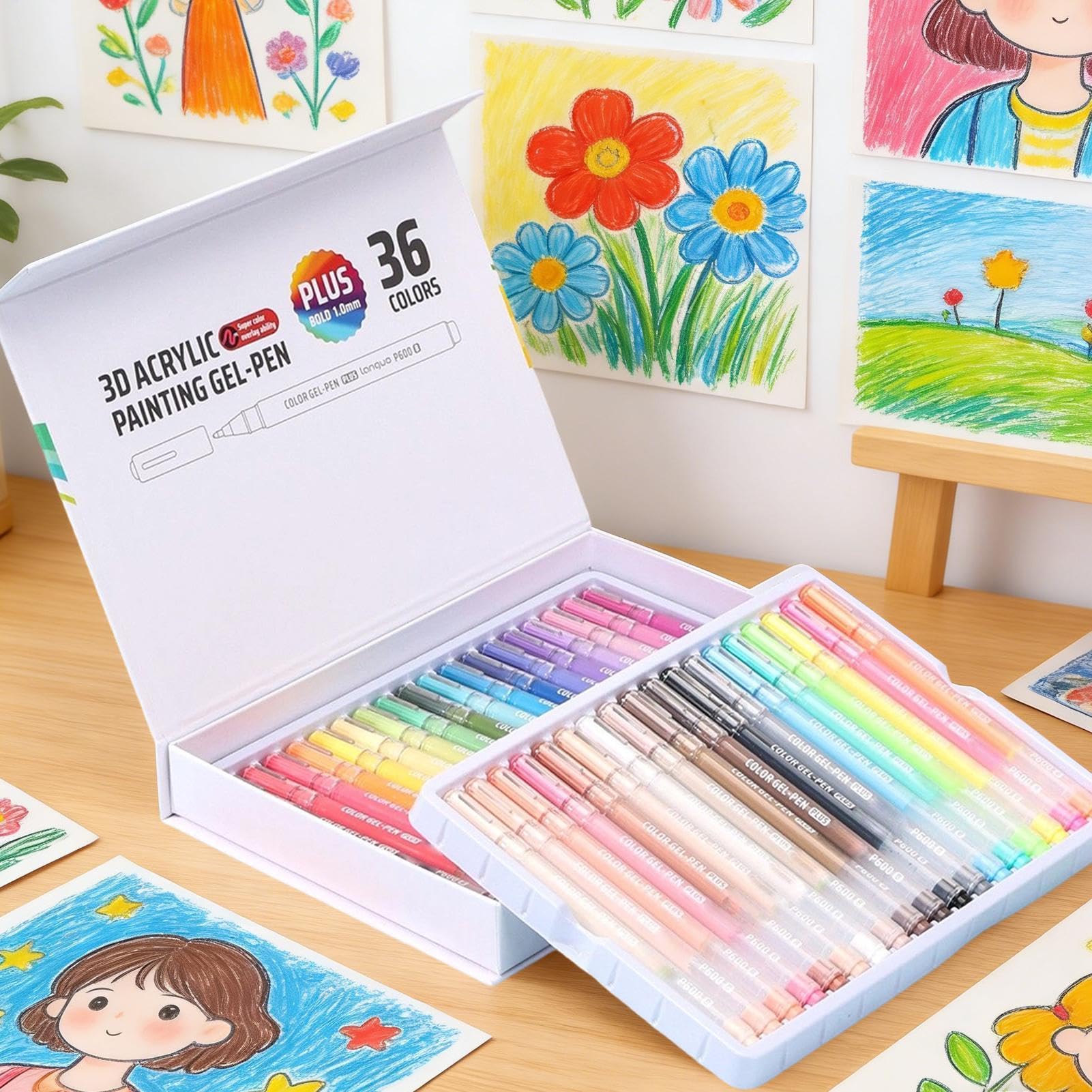 Penne gel da colorare, retrattili, per da 1,0 mm