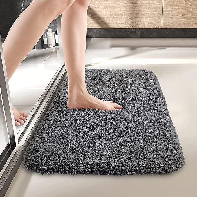 VNQ Premium Microfiber Door Mats Anti Slip Water Soak Size 40X60 Cm, Pack of 1, Grey, Large Rectangle