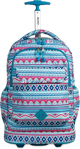 J World New York Sweep - Mochila enrollable para portátil Menta Tribal 18 Sweep Mochila con ruedas para laptop
