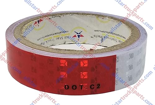 Miniatura 2 de ] Cinta de visibilidad DOT-C2 aprobada para remolque reflectante rojo y blanco (1 pulgada x 12 pies)