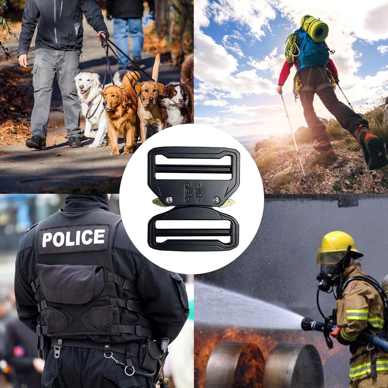 VAANNQOUU Metal Buckle Dual Adjustable No-Sew Tactical Heavy Duty Belt Buckle - Image 5