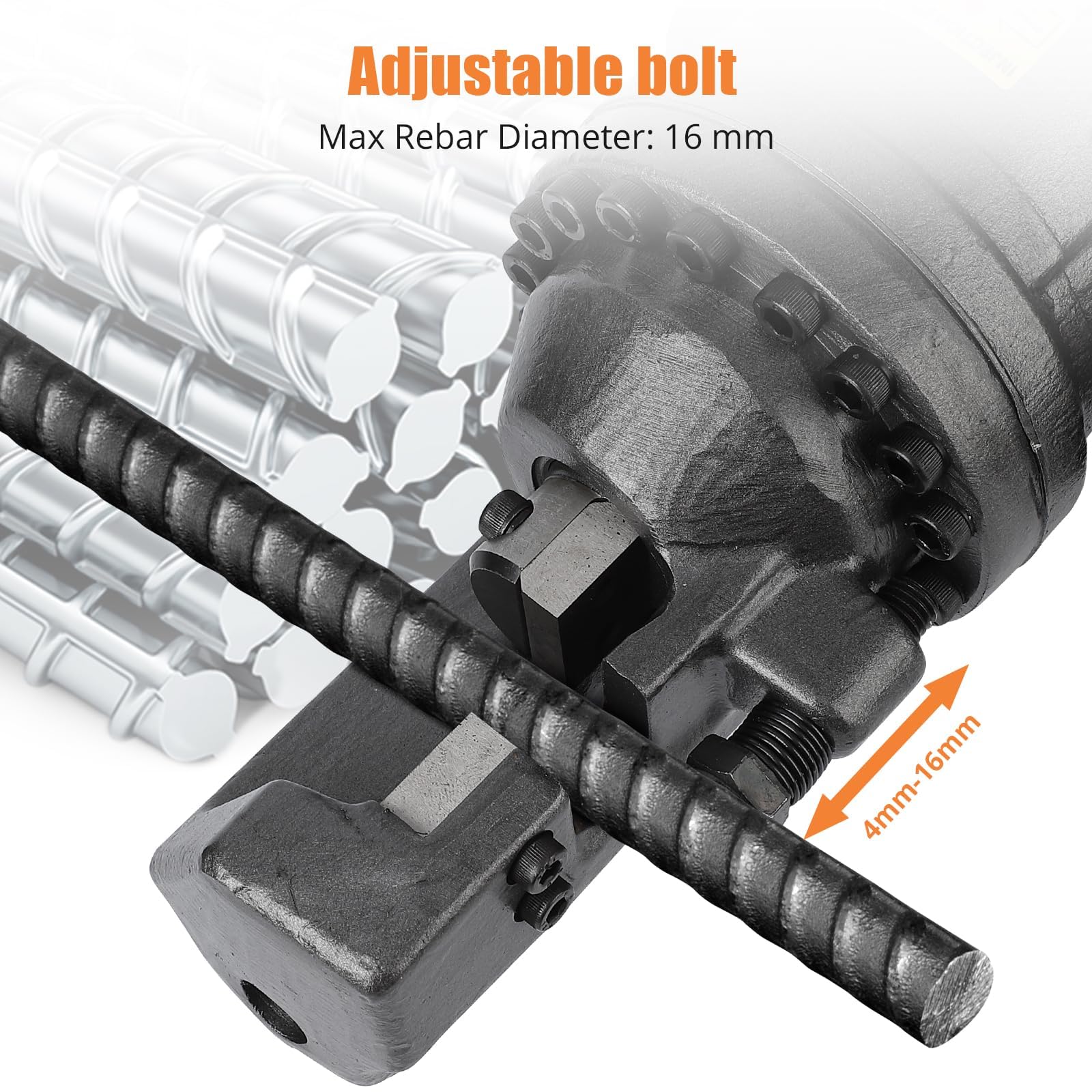 Electric Hydraulic Rebar Cutter Tool, 900W Cutting up to 5/8 Inch #5 4-16mm Rebar Steel,110V, with Blades & Easy Carry Stainless Box (900W RC-16)