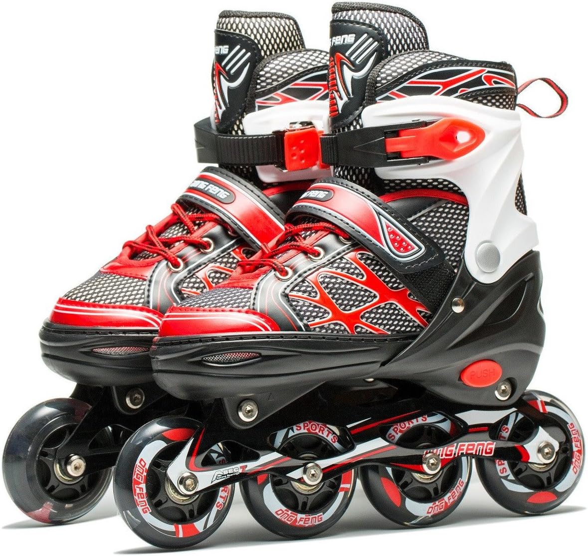 Coolkuskates Adjustable Inline Skates with Illuminating Wheels for Recreation (S(12-1))