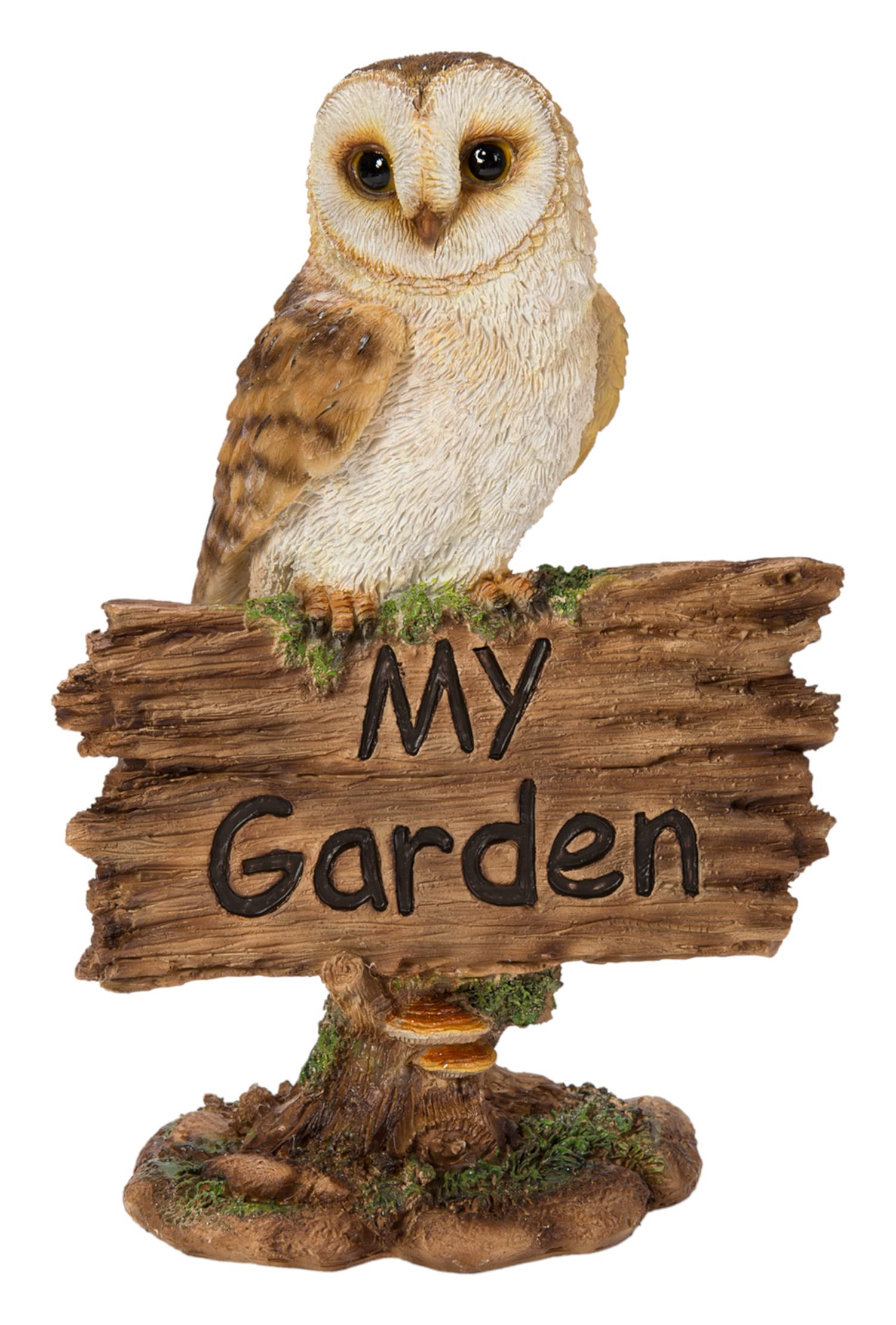 Vivid Arts - My Garden Sign Barn Owl Realistic Decoration, MG-BARN-F, H: 16cm, Multicolored