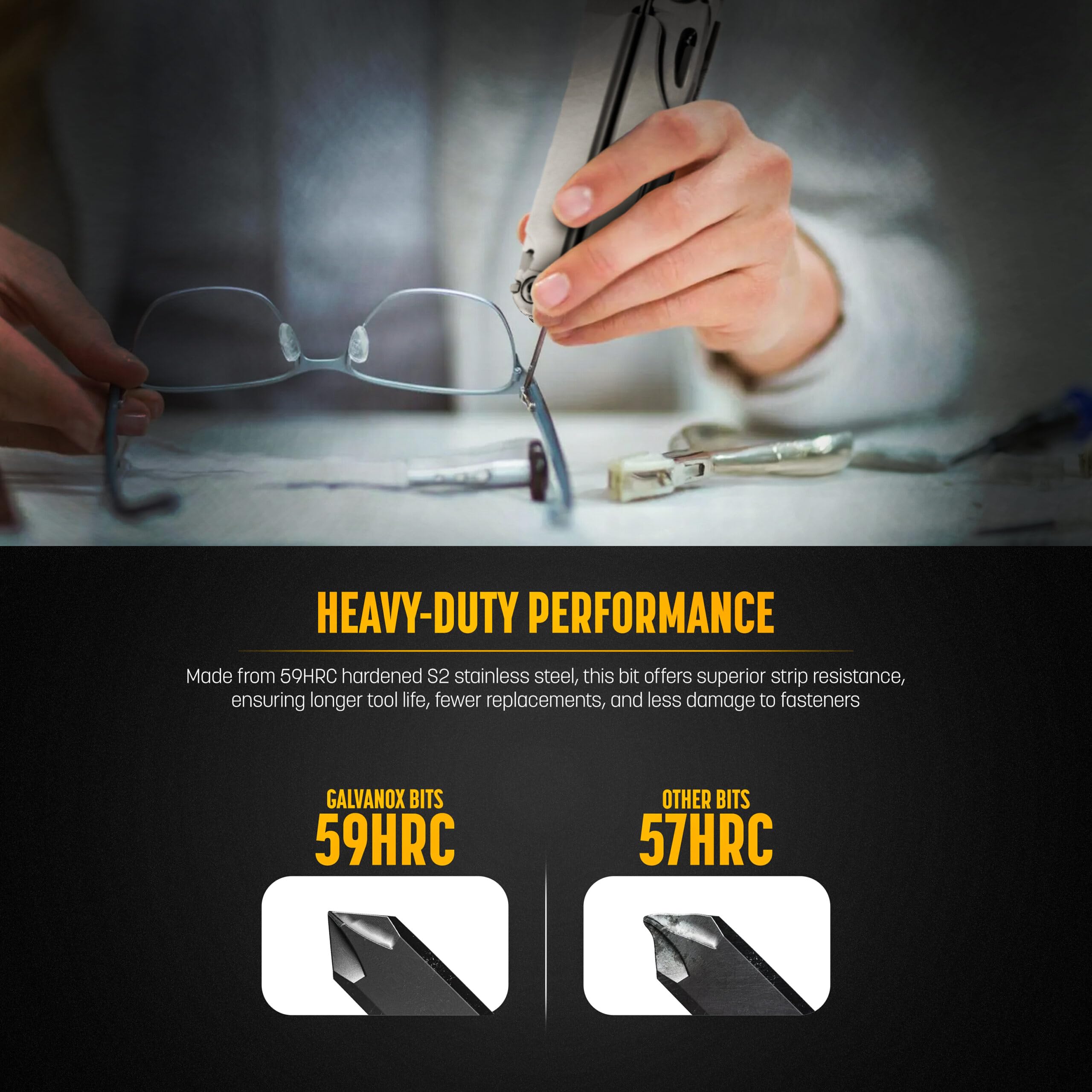 Galvanox Double-Ended Eyeglasses Bit Set, Compatible with Leatherman Charge+ TTi, Charge+, and Wave+ (4 Pack) - Image 3