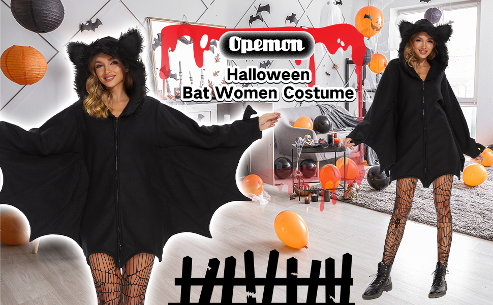 Padama Bat Costume Adult Women Halloween Costumes Onesie Animal Plus Size Cozy Black Dress Outfit For Vampire Girl Cosplay Party