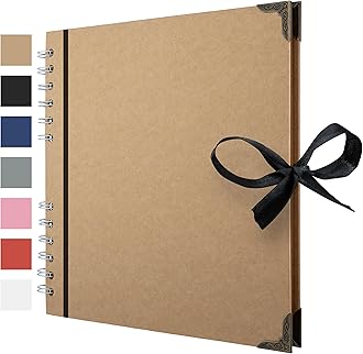 Bstorify Scrapbook Album 60 Pages (8 x 8 Inch) Brown Thick 200gsm Kraft Paper, Photo Album Scrapbook, Memory Book - Ideal for Your Scrapbooking Albums Art & Craft Projects