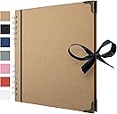 Bstorify Scrapbook Album 60 Pages (8 x 8 Inch) Brown Thick 200gsm Kraft Paper, Photo Album Scrapbook, Memory Book - Ideal for Your Scrapbooking Albums Art & Craft Projects