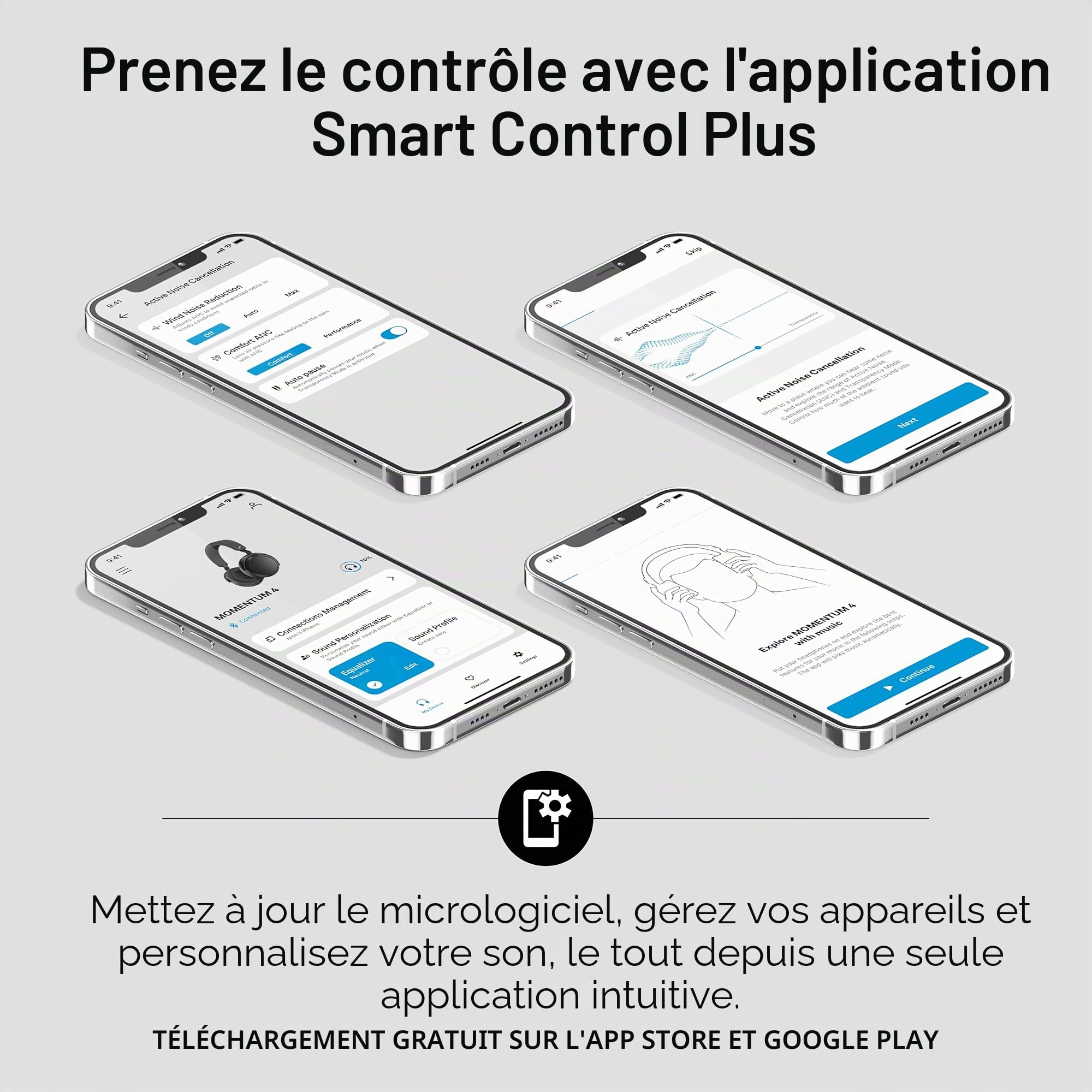 Sennheiser Momentum 4 Écouteurs sans Fil Bluetooth avec réduction adaptative du Bruit pour des appels cristallins 60 Heures d'autonomie Son Personnalisable, léger et Pliable Graphite, 700383