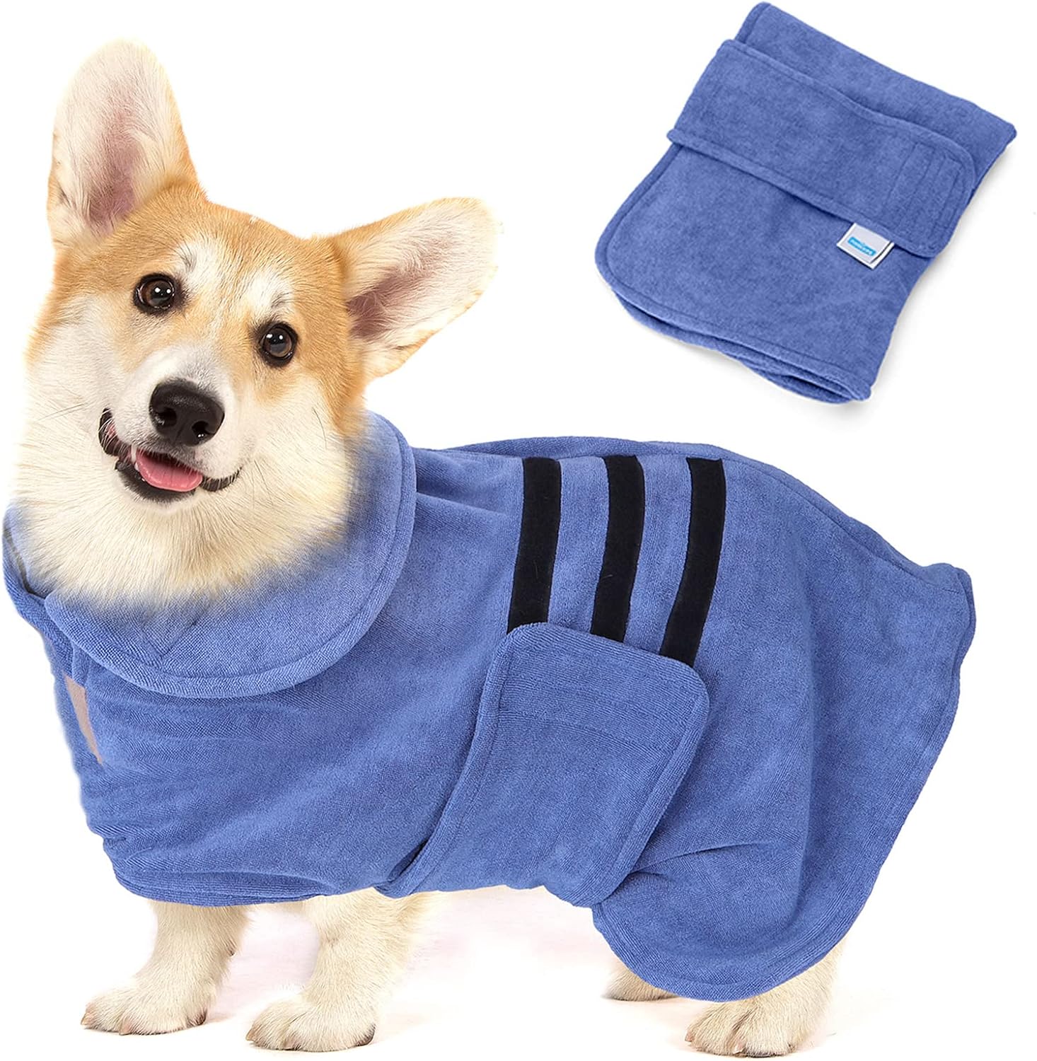 Nobleza Dog Robe M Dog Bathrobe Dog Drying Coat Dog Towel Robe Dog