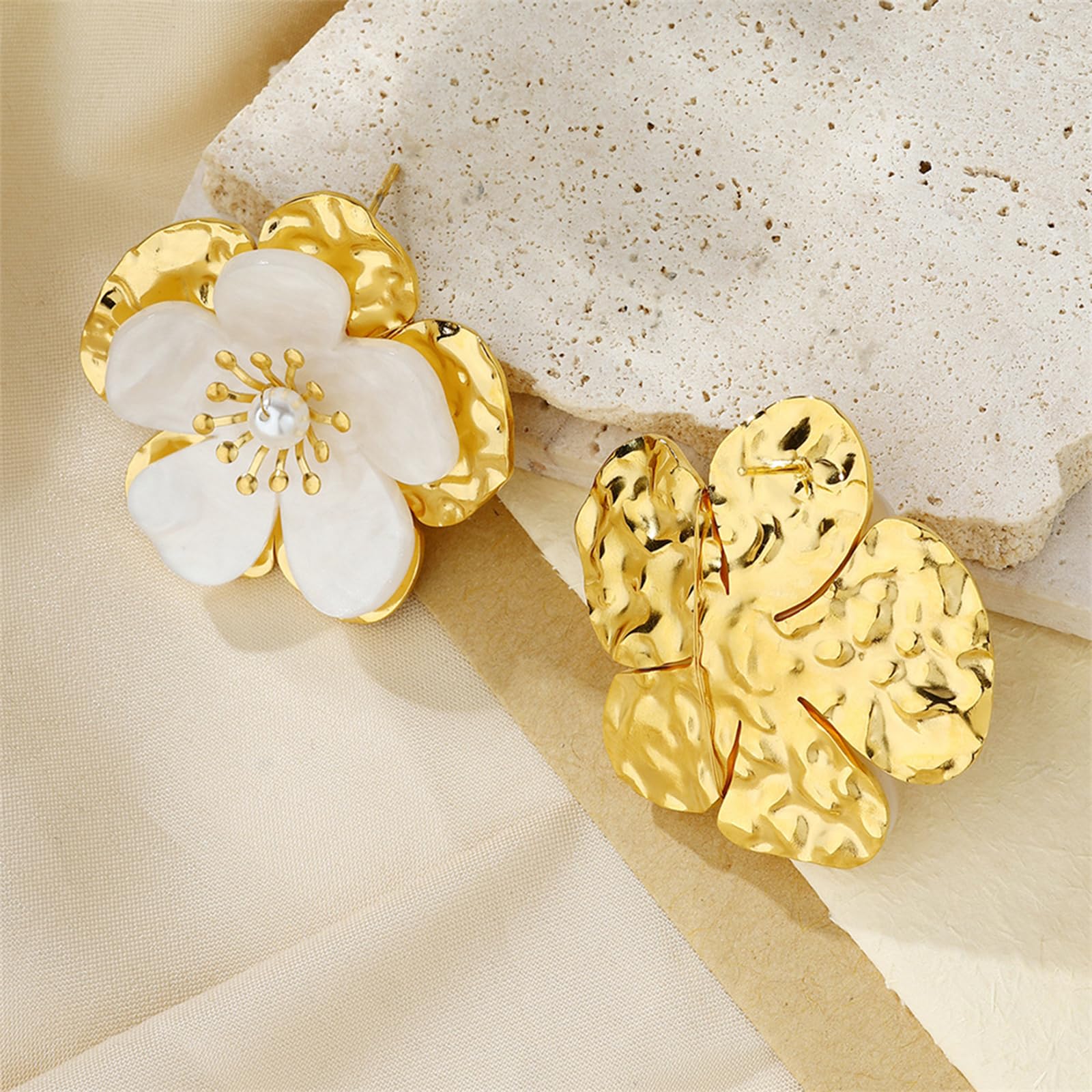 Amazon.com: FeiYeup Irregular Flower Studs Earrings Elegant 