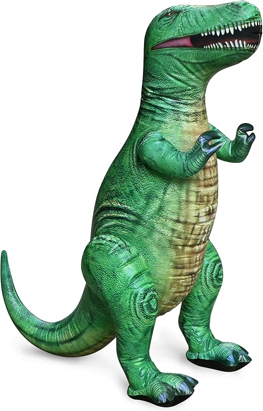 Jet Creations Inflatable T-Rex Dinosaur – 43" Long Green and Yellow Prehistoric Toy for Birthday Parties, Summer Pool Fun, Garden Decor, Photo Props & Jurassic-Themed Events for Kids and Adults