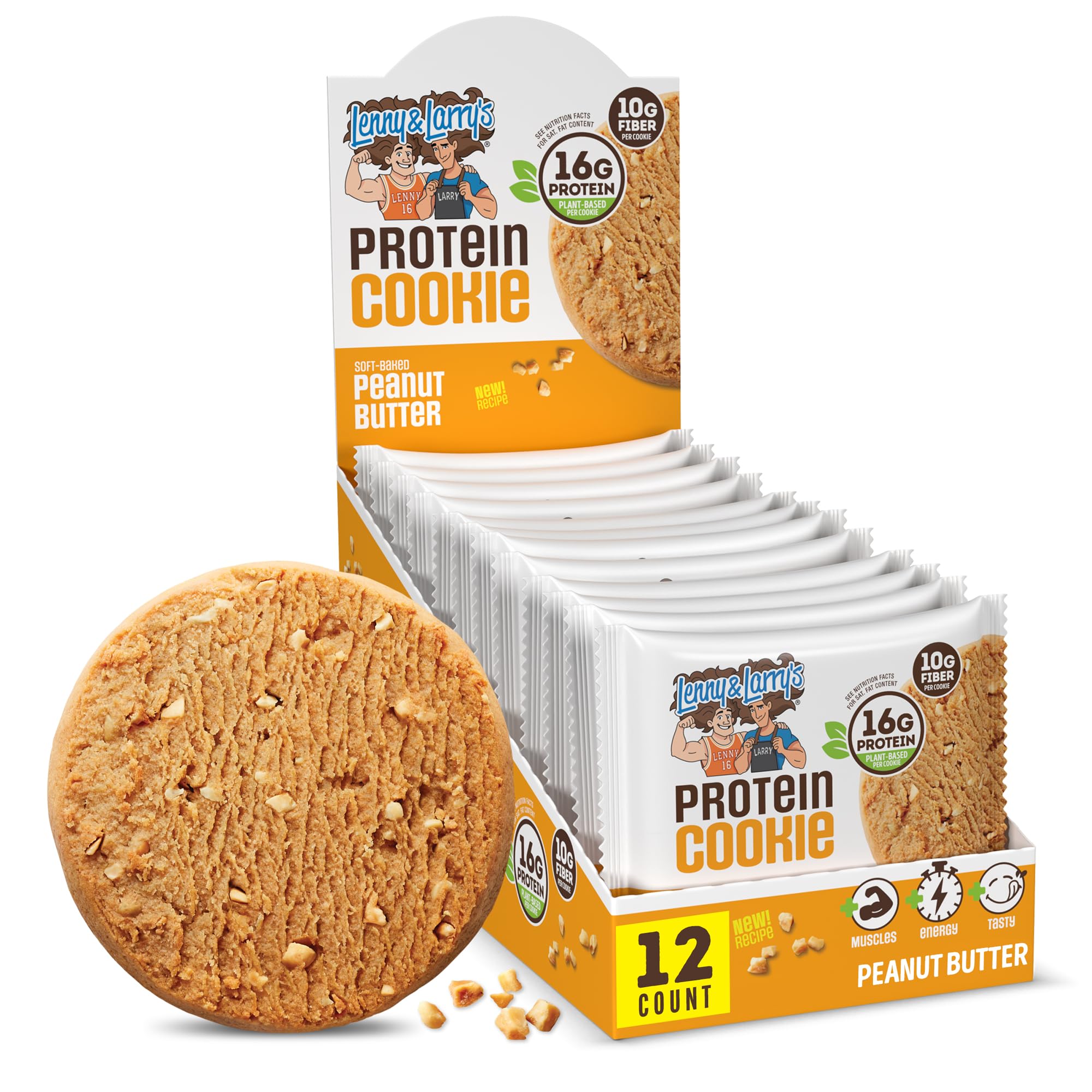 Lenny & Larry's - The Complete Cookie (12x113g) Peanut Butter – Beurre de cacahuète – 16 g protéines – Végan – Snack ou post-entraînement