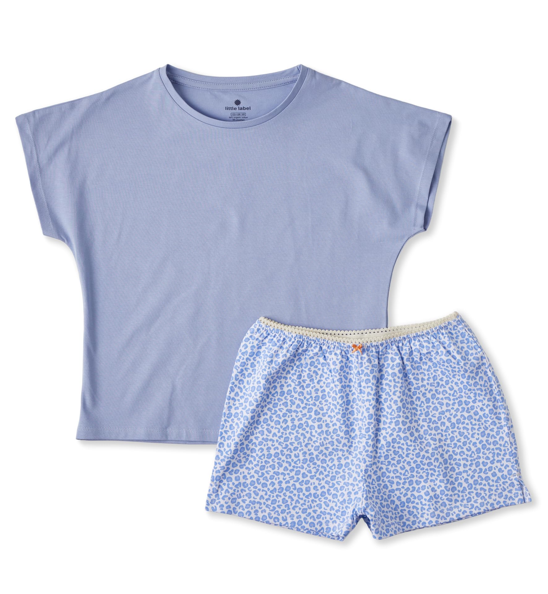 little label - Sommer Schlafanzug Damen - Shortama - Sommer Pyjama Damen Kurz Größen XS bis XL - Bio-Baumwolle-GOTS