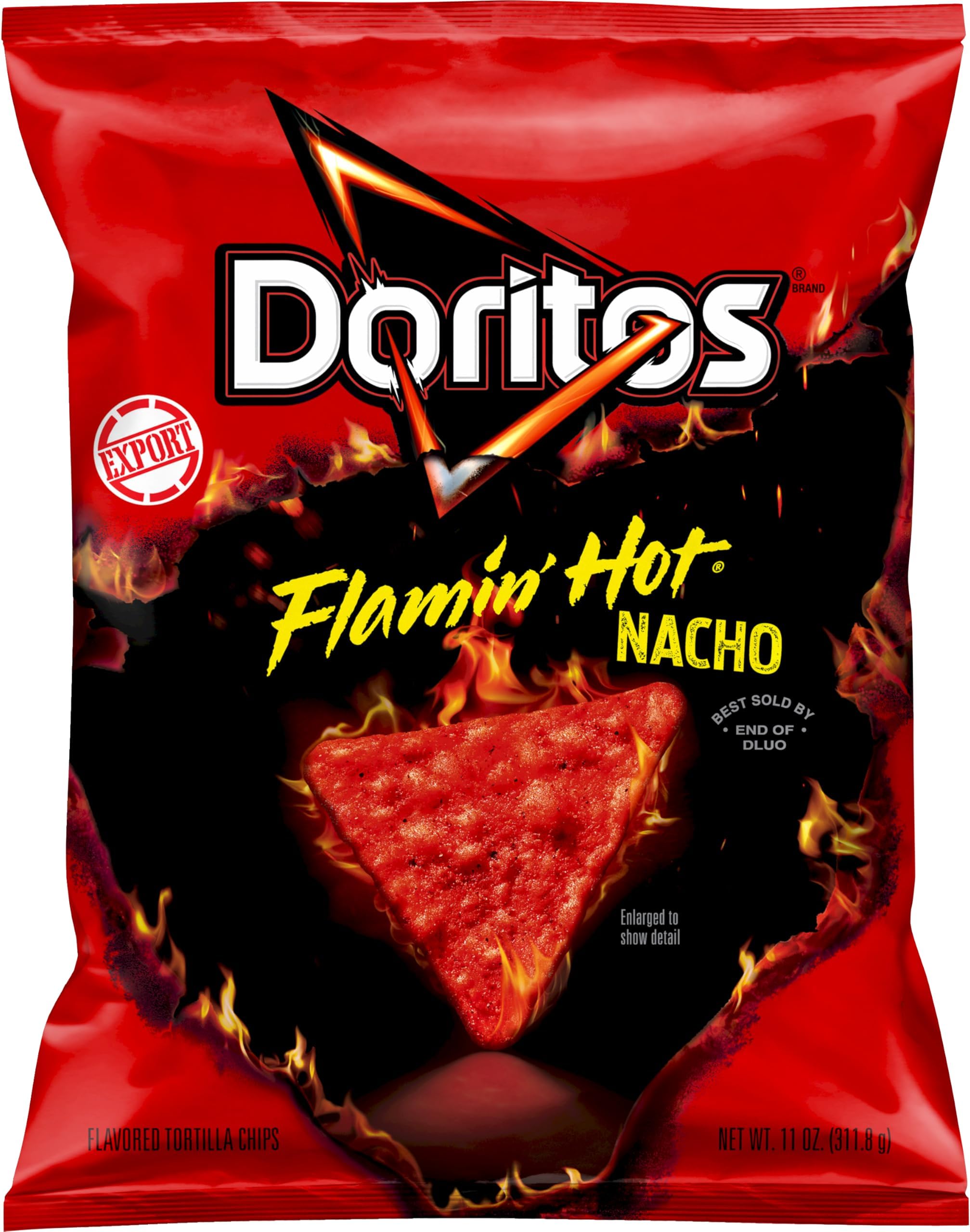 Frito Lay Flamin' Hot Nacho Cheese Tortilla Chips, 11 Oz 311.8 G
