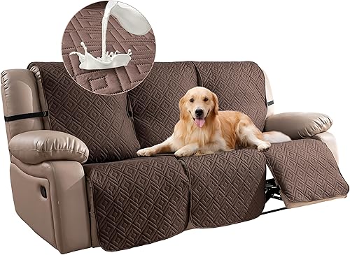 Fundas de sofá reclinable 100 % impermeables para sofá de 3 cojines, antideslizantes, lavables, protectores de muebles para mascotas. Ideal para