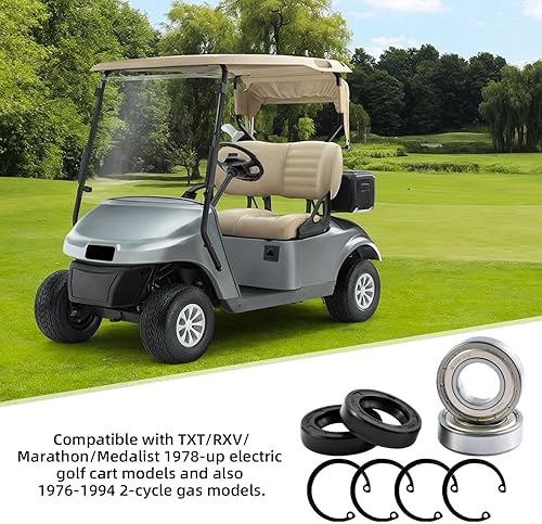 Miniatura 5 de Roykaw Kit de rodamiento y sello de eje trasero para carrito de golf eléctrico EZGO TXTRXVMedalistMarathon, reemplaza al OEM # 611931, 70181G01,