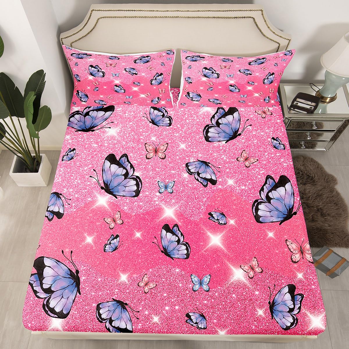 Set di biancheria da letto per bambini, 7 pezzi, rosa