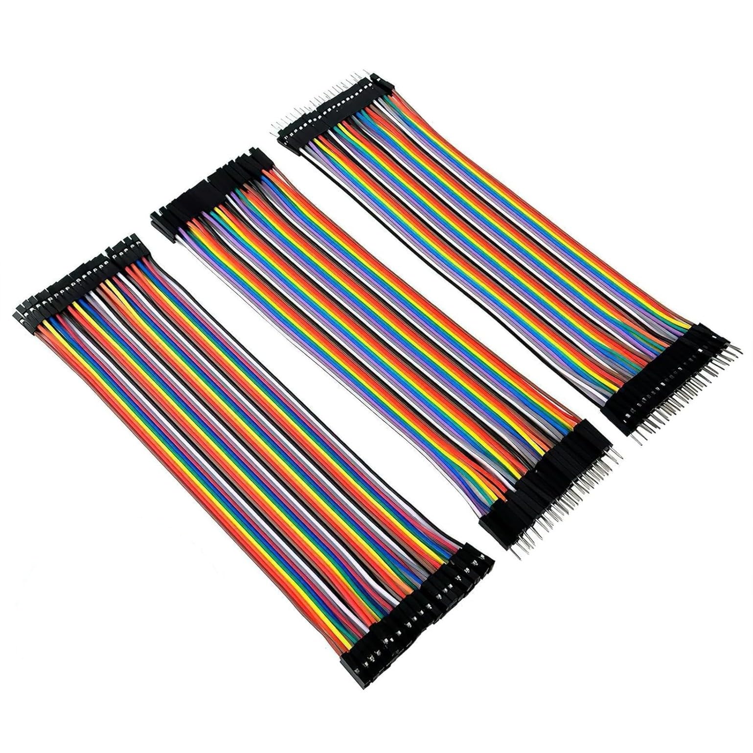 120 pezzi Cavetti Jumper Filo Dupont Multicolore Wire, 20cm, 40 pezzi M-F, 40 pezzi M-M, 40 pezzi F-F, Cavi 28AWG per Arduino e Breadboard