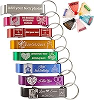 WYPAS 100pcs Custom Personalized Bottle Opener Keychain - Engraved Aluminum for Weddings, Anniversaries, Parties & Gifts