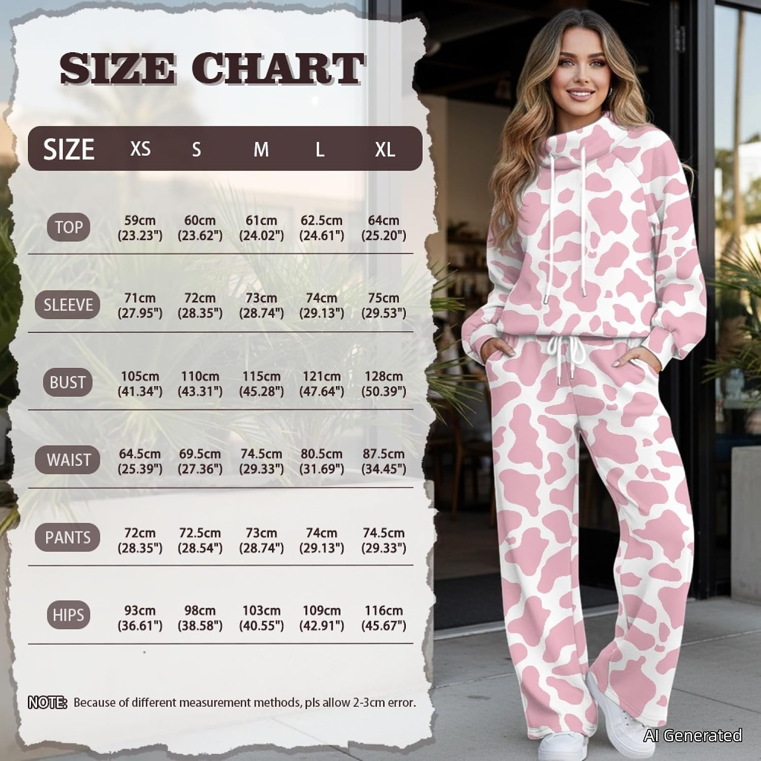 Cute 2 Piece Sets for Women XS-XL Vacation Travel Outfits Fall Fashion Hooded Sweatshirt and Wide Leg Pants