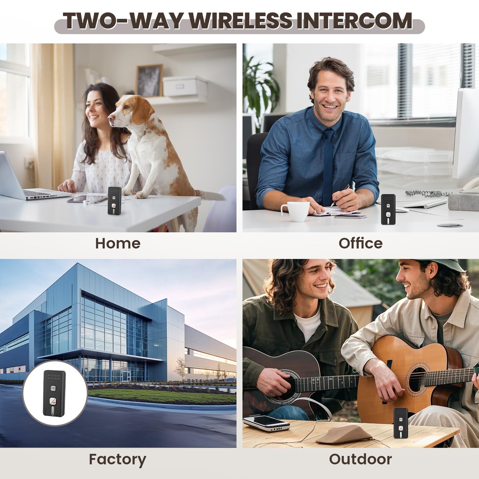 Interfono senza fili, a 2 vie, sistema interfono senza fili per la casa, portata 500 m, allarme SOS, chiamata di emergenza per anziani, comunicazione in tempo reale | Intercom System, citofono senza fili, comunicazione in tempo reale tra stanze per casa,