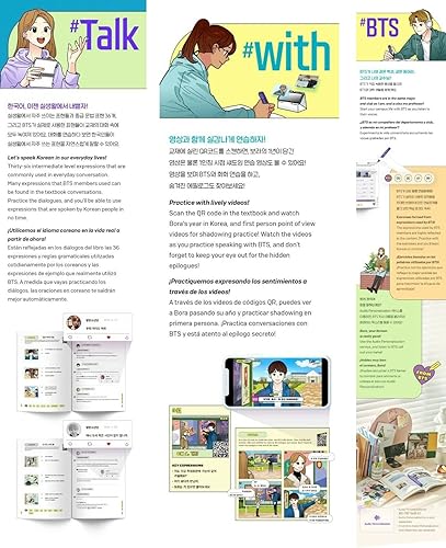 Miniatura 7 de [Habla con BTS] ¡Aprende el libro de estudio coreano de la serie Edu+mármol Bora+libro de bolsillo+etiqueta engomada