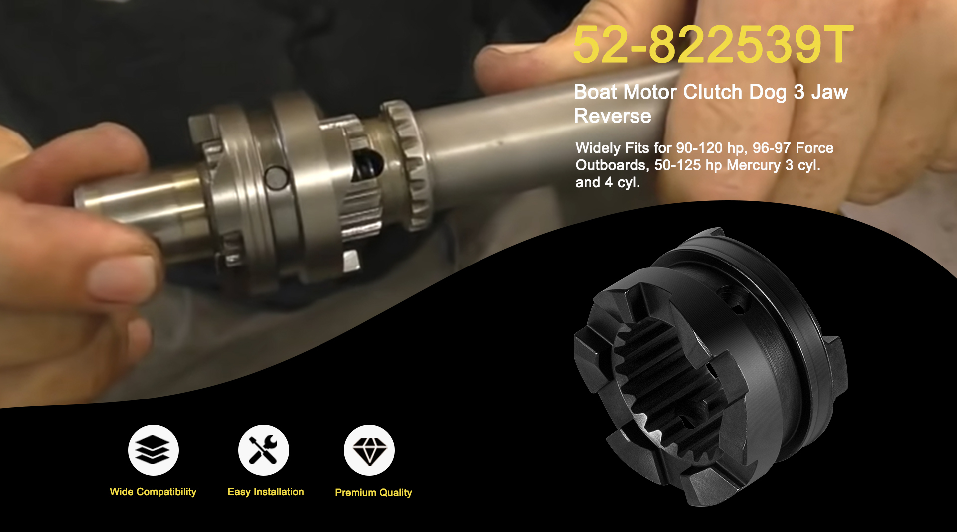 Amazon.com: 52-822539t Boat Motor Clutch Dog 3 Jaw Reverse Fits