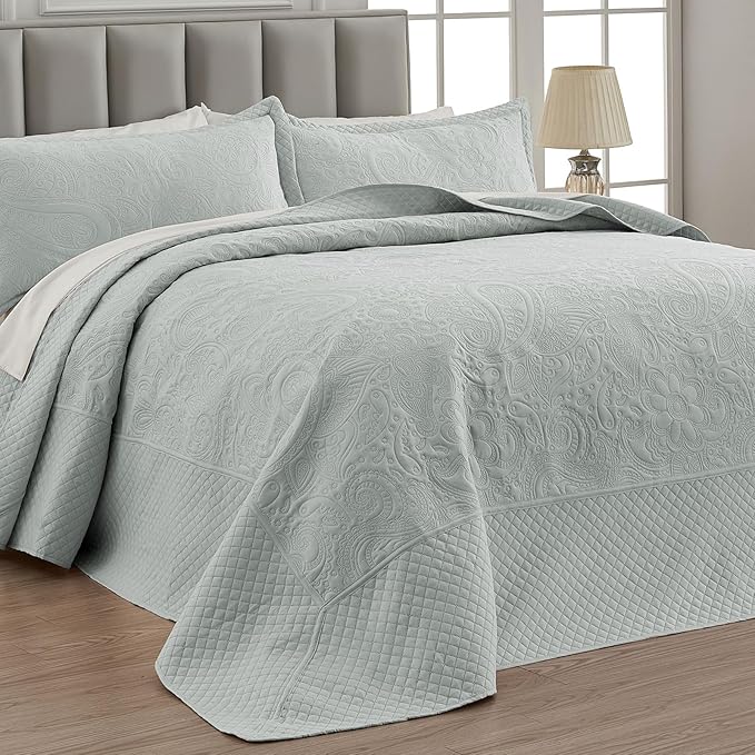 Qucover California King Bedspreads Oversized, 3 Piece Soft