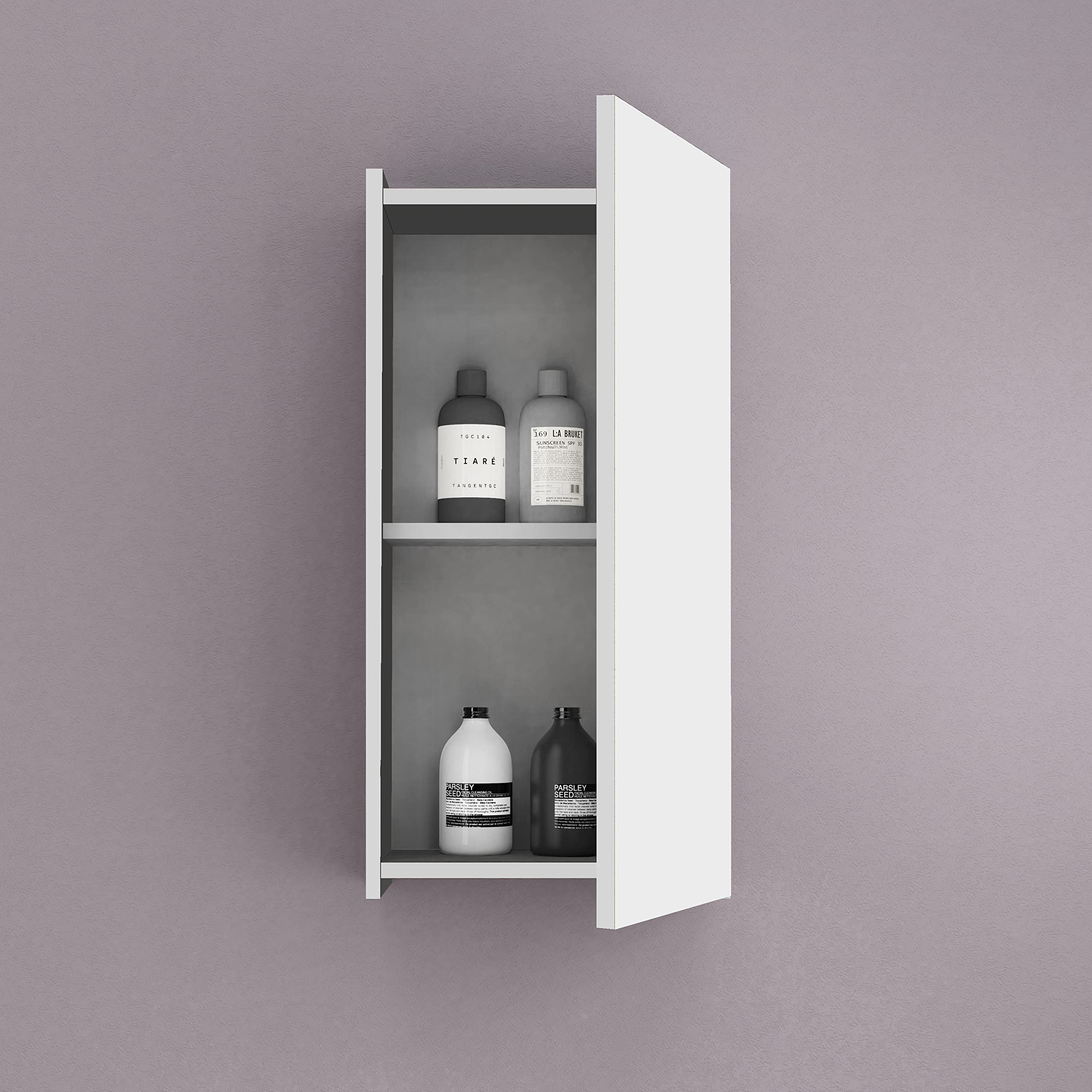 Baikal Armario Auxiliar Multiusos, Ideal para el baño o Espacios pequeños. Mueble de fácil instalación. Melamina 16mm. Mueble MONTADO. 1 Puerta Blanco