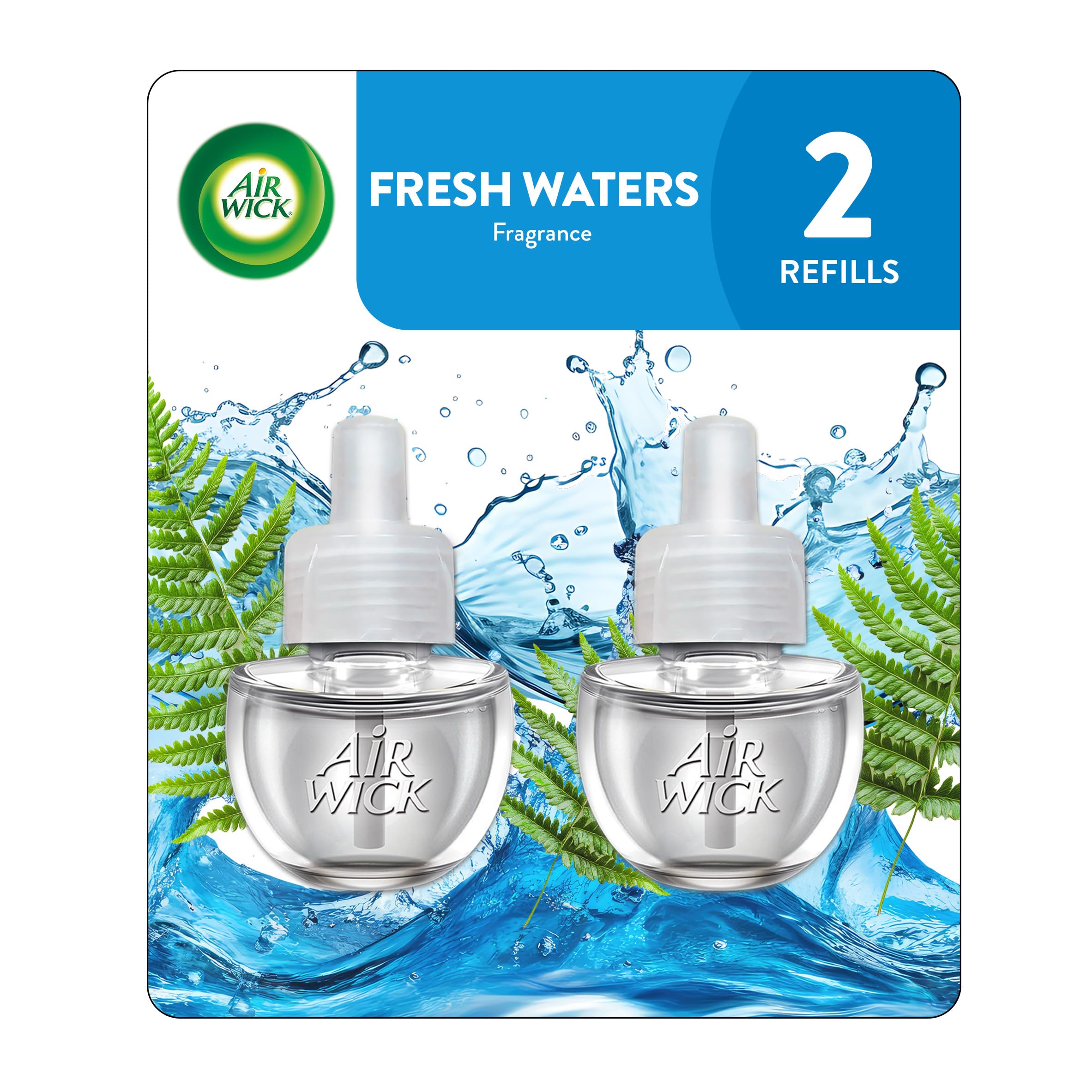 Air WickPlug in Scented Oil 2 Refills, Fresh Waters, 1.34 Oz (Pack of 2)