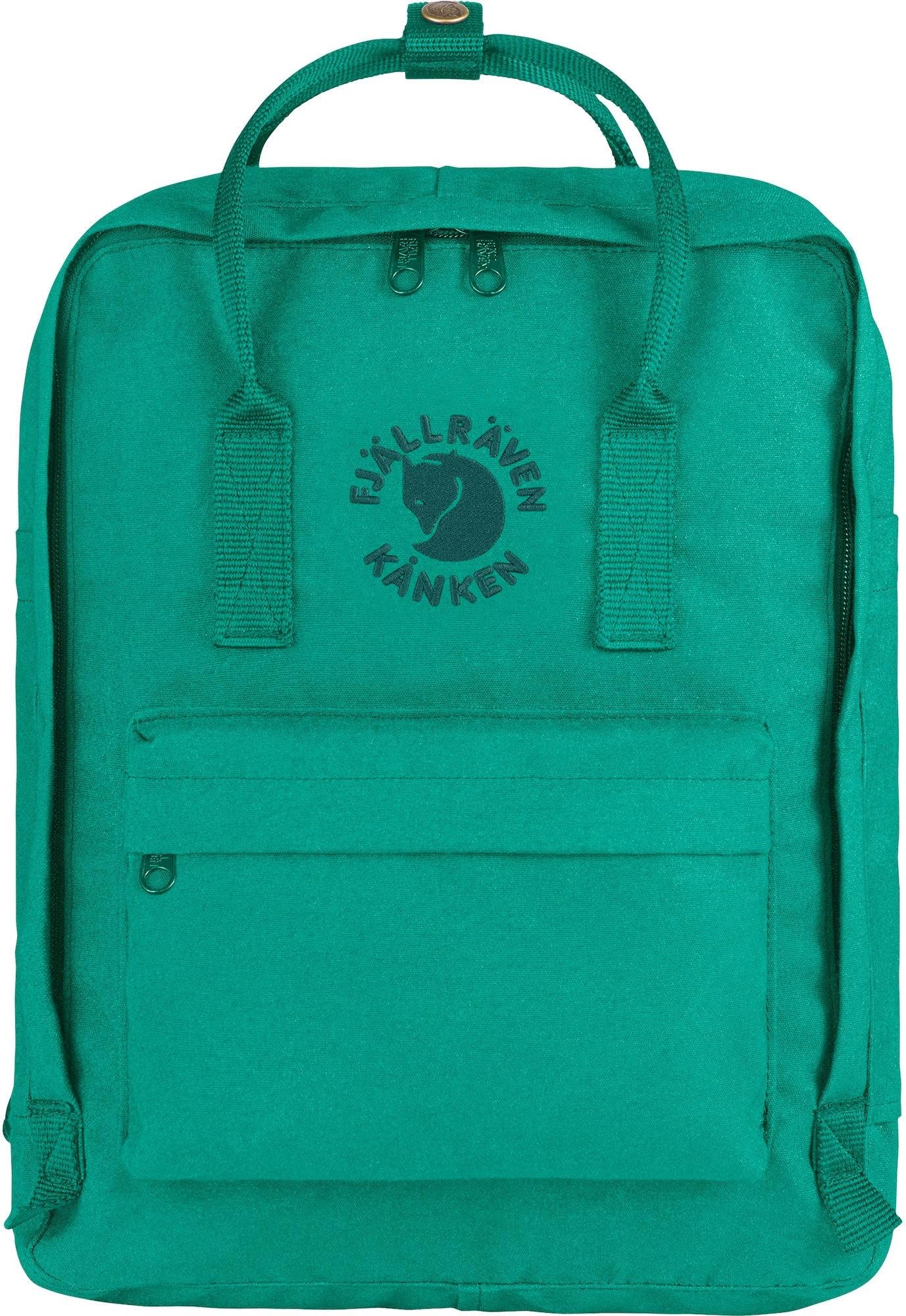 Fjällräven Re-Kanken Backpack - Lightweight Durable Everyday Travel Laptop Bag, Emerald